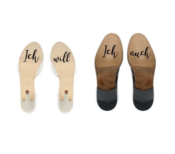 Geschenk Braut - Schuhsticker_Ichwill_Ichauch