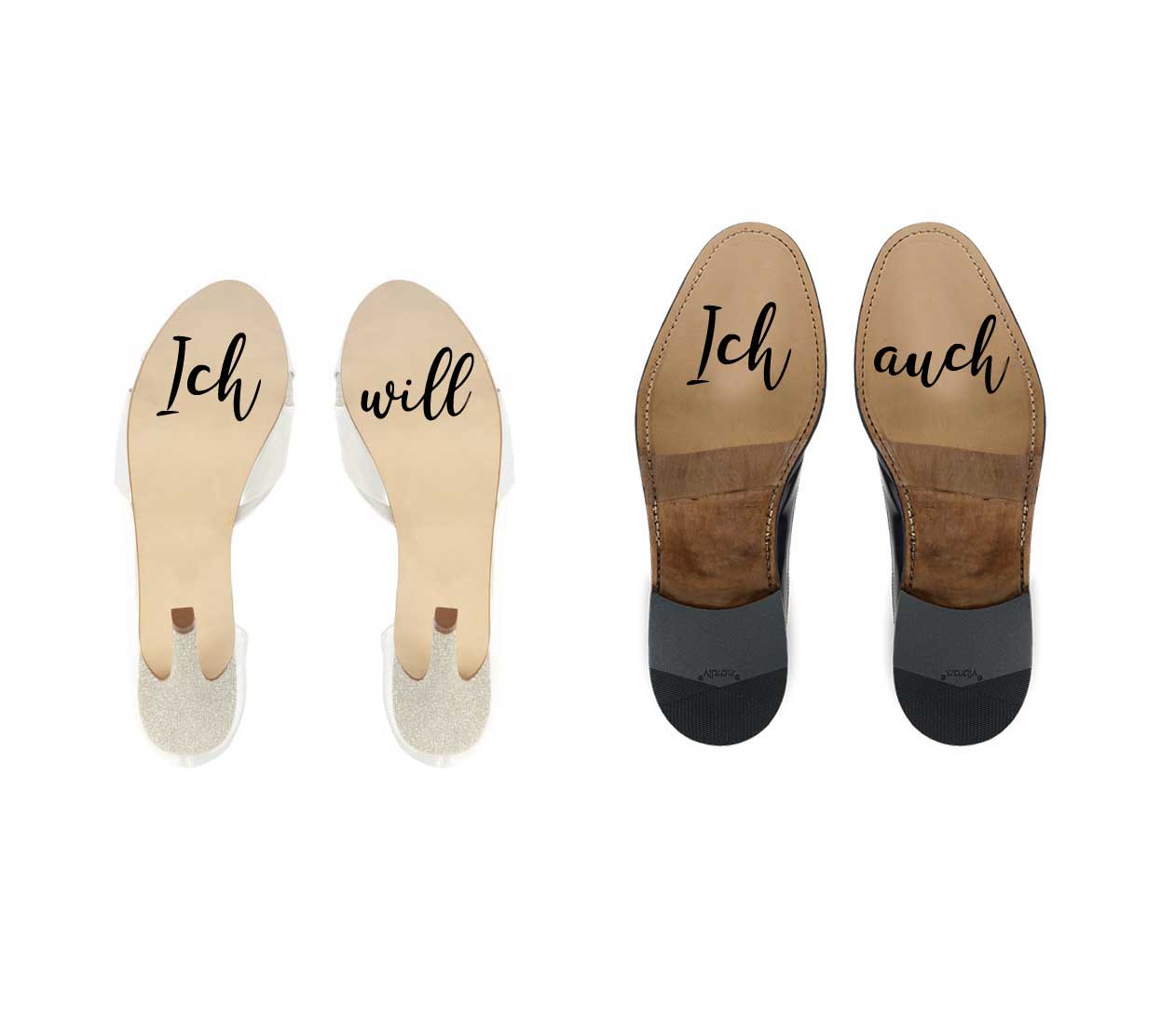 Geschenk Braut - Schuhsticker_Ichwill_Ichauch