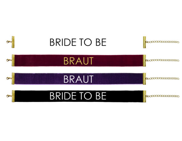 Hochwertige Samt-Halskette | Halsband | Choker für die Braut oder Bride to be