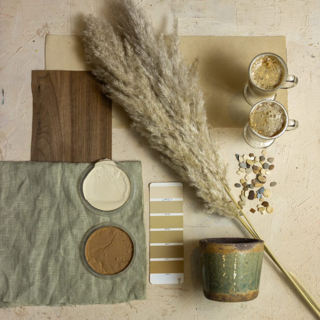 Moodboard Farbe Papeterie Schachteltante