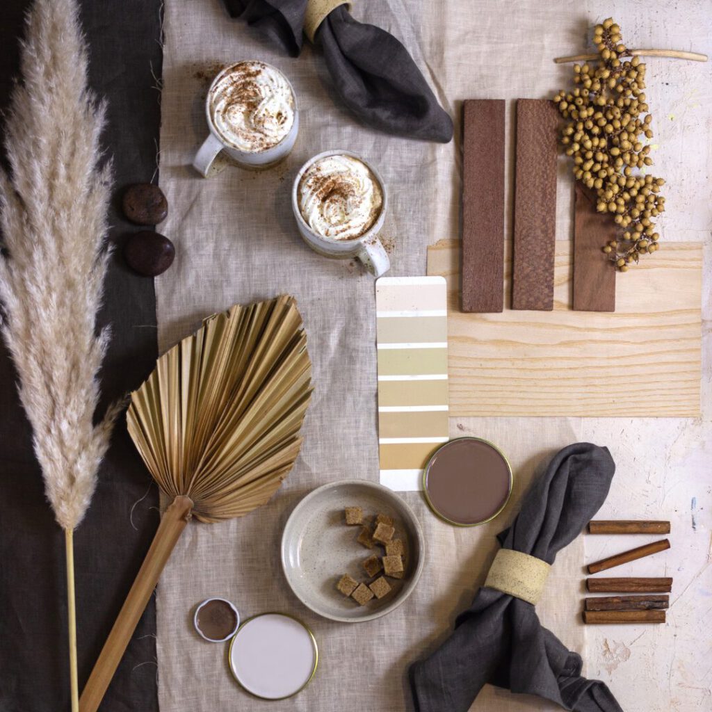 Moodboard Farbe Papeterie Schachteltante