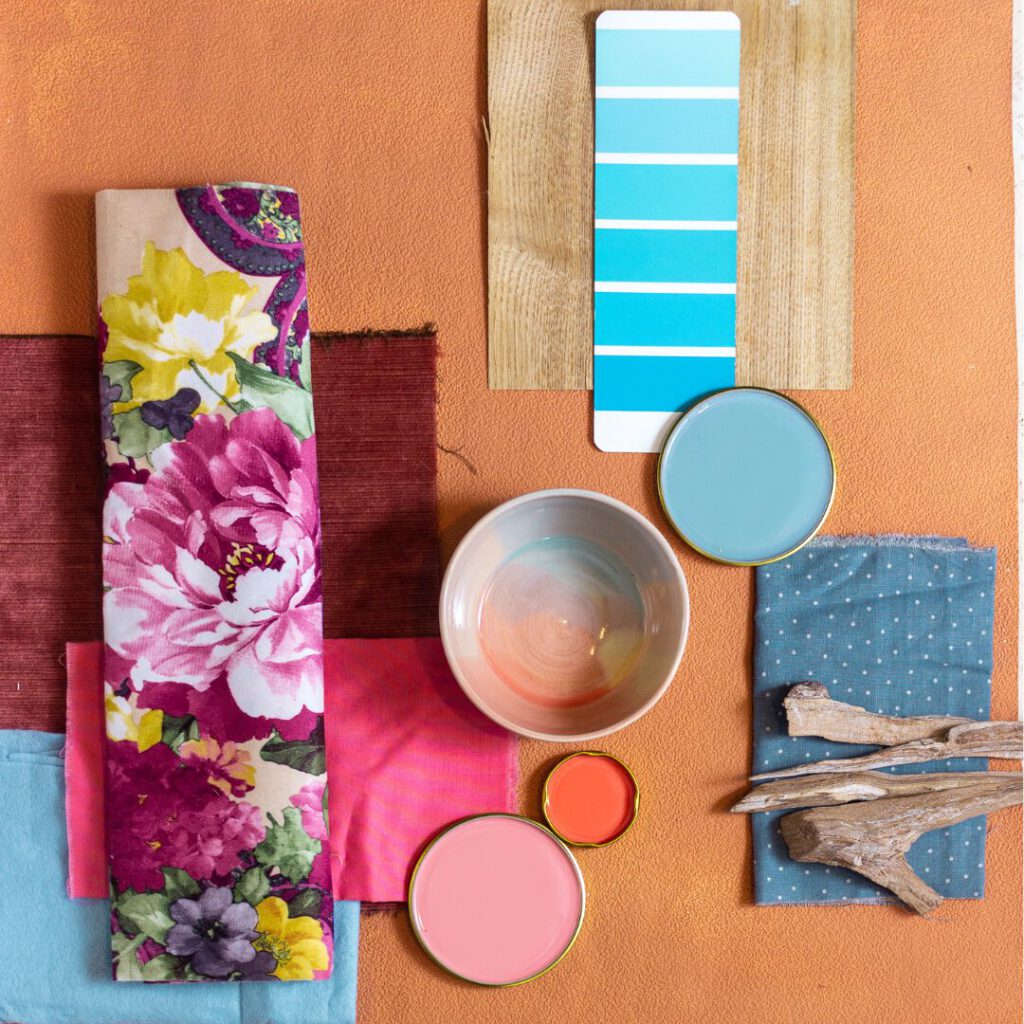 Moodboard Farbe Papeterie Schachteltante