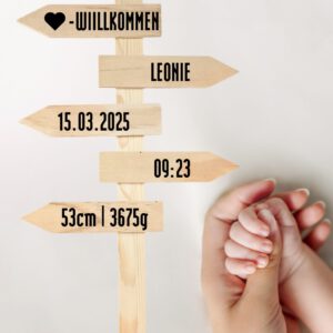 Wegweiser Geburt | Geschenk Baby Geburt | Schachteltante