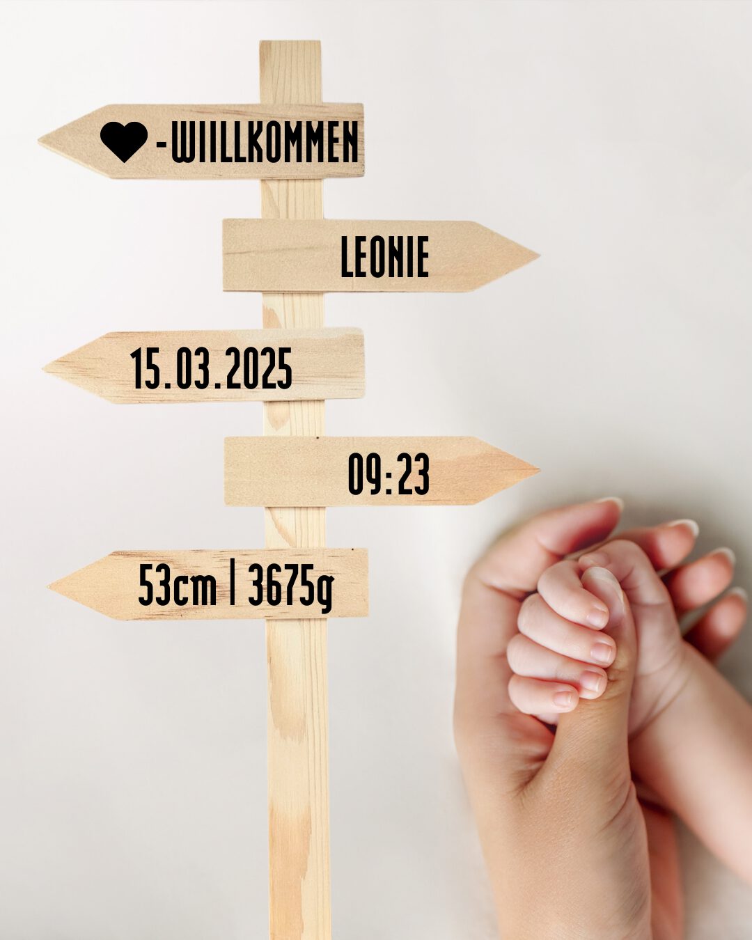 Wegweiser Geburt | Geschenk Baby Geburt | Schachteltante