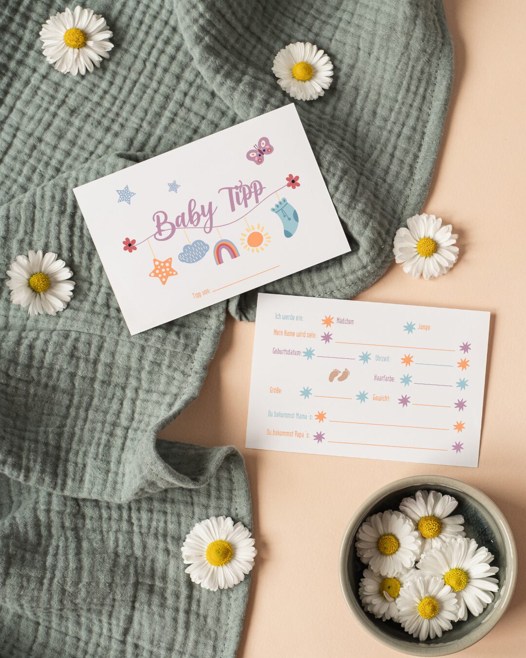 Baby Tipp - Tippspiel Babyparty | Babyshower | Schachteltante