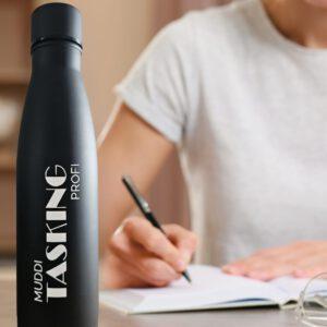 MUDDI TASKING PROFI – Stylische Thermoflasche für Power-Mamas (500 ml, matt schwarz)